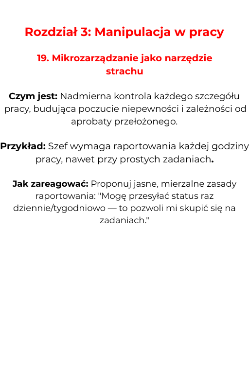 Rozdział 3 — Manipulacja w pracy